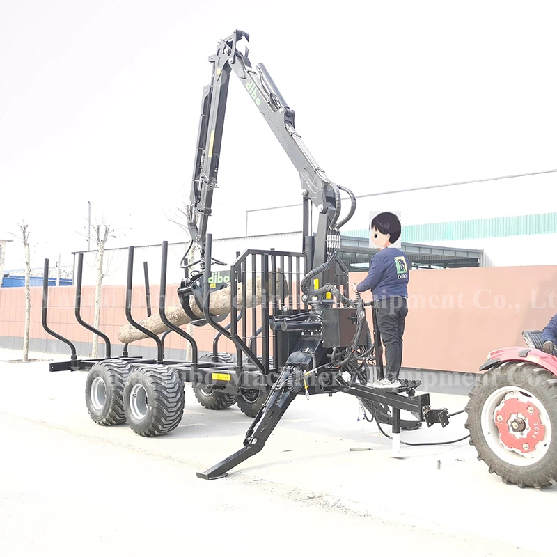 Remolque de troncos con grúa